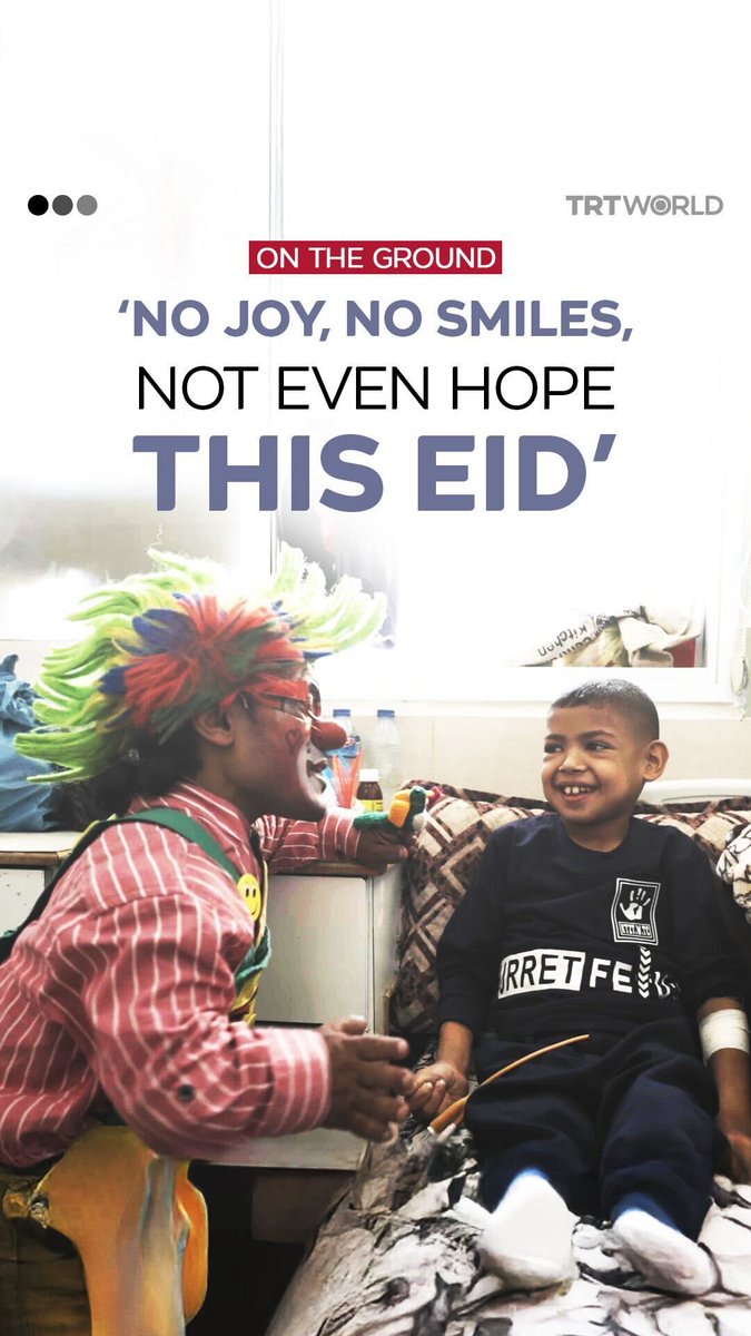 “Today, unfortunately, the joy is gone, and Gaza became a city of ghosts.” During Eid, Aloush the Clown and his partner Bilal visited a children’s hospital in Palestine’s Gaza, spreading joy and lifting the spirits of young patients. Known for bringing laughter amid hardship, Aloush’s performance offered a rare moment of celebration for families enduring medical struggles under the shadow of Israel’s ongoing war on the besieged enclave. This marks the fourth consecutive Eid that Palestinians in Gaza have spent under Israeli bombardment