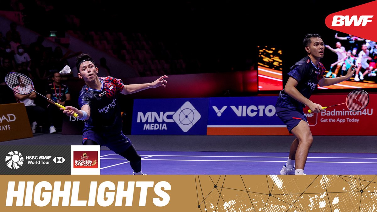 Home favourites Alfian/Ardianto 🇮🇩 put on a show against Huang/Liu 🇨🇳. #BWFWorldTour #IndonesiaOpen2025