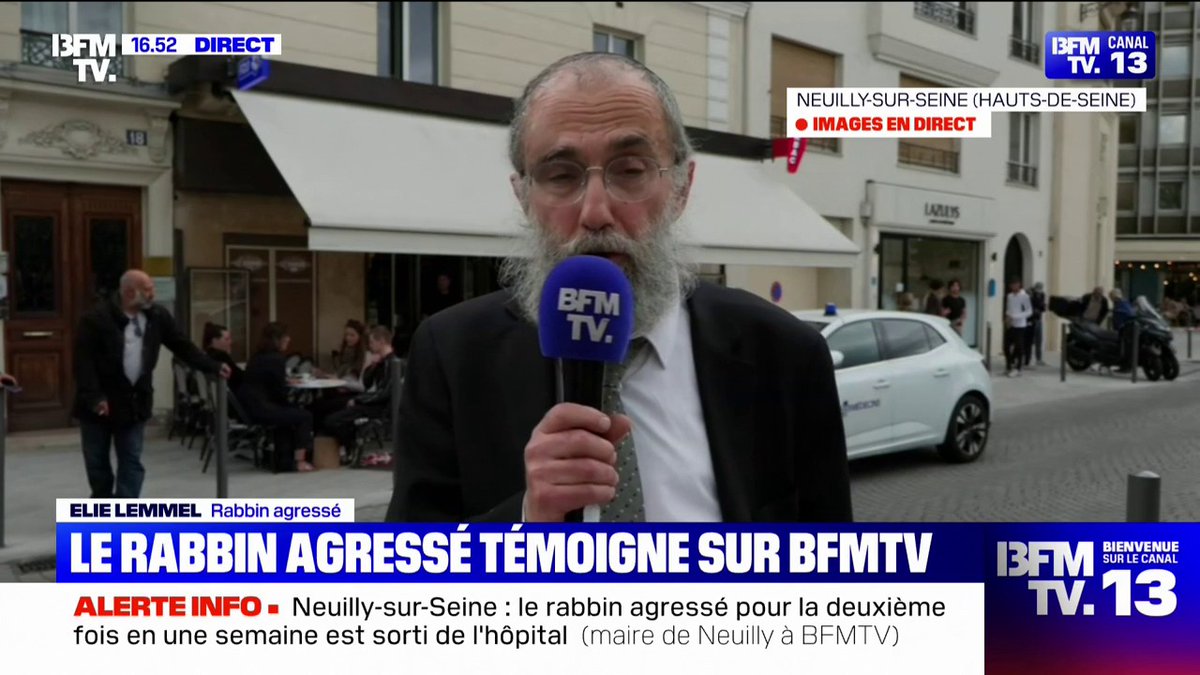 💬 "Je vais bien" Le rabbin Elie Lemmel, agressé à Neuilly-sur-Seine, réagit sur BFMTV