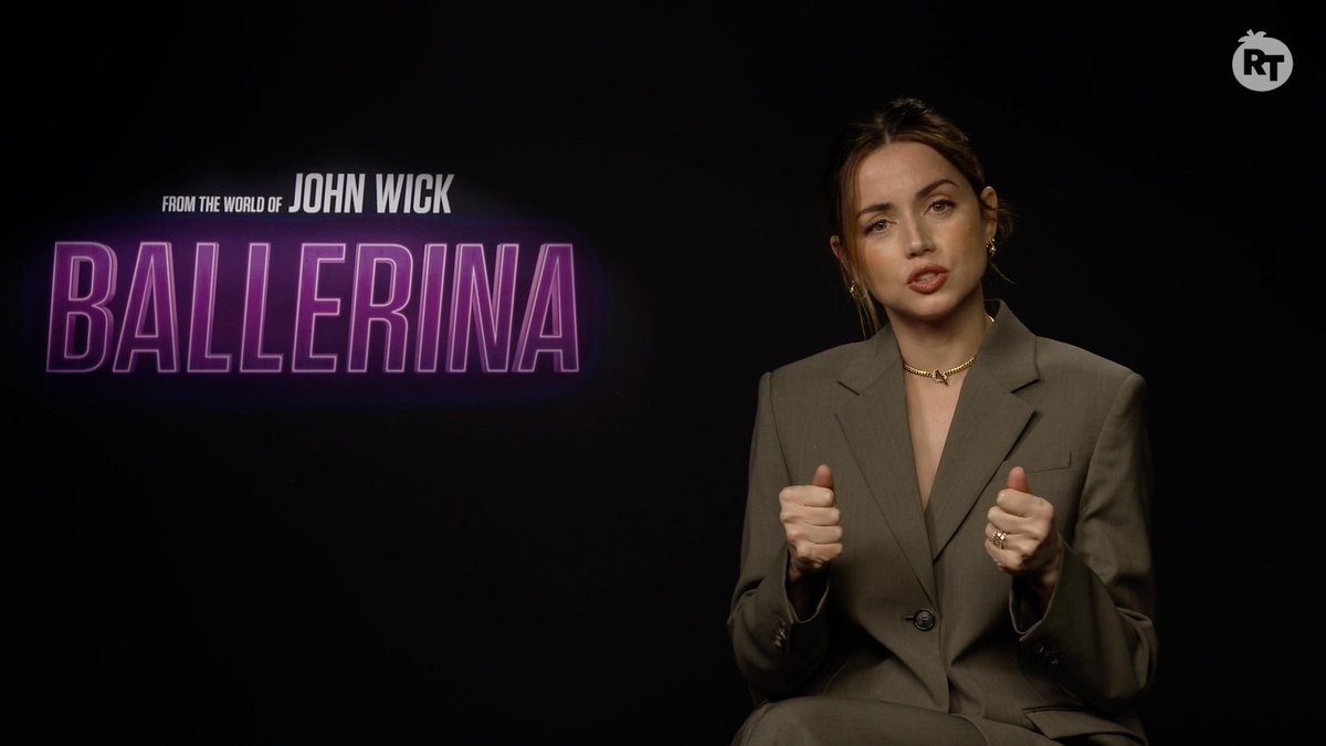 "Any actor that does action I have so much respect for them." #Ballerina star Ana de Armas praises action stars like Tom Cruise, Charlize Theron, and Keanu Reeves.