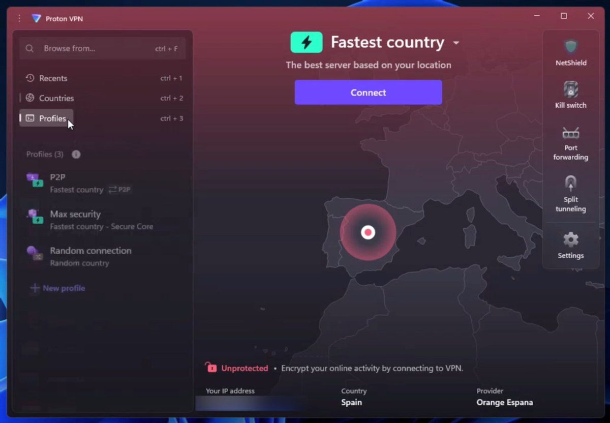 Want a quick and easy way to access streaming platforms from other countries? Maybe to watch your favorite British TV show or K-drama. Well, now you can by using Connect and Go on Proton VPN. Simply create a profile, select a country, toggle 'Connect and Go', enter the URL of the streaming platform you want to connect to, and connect!