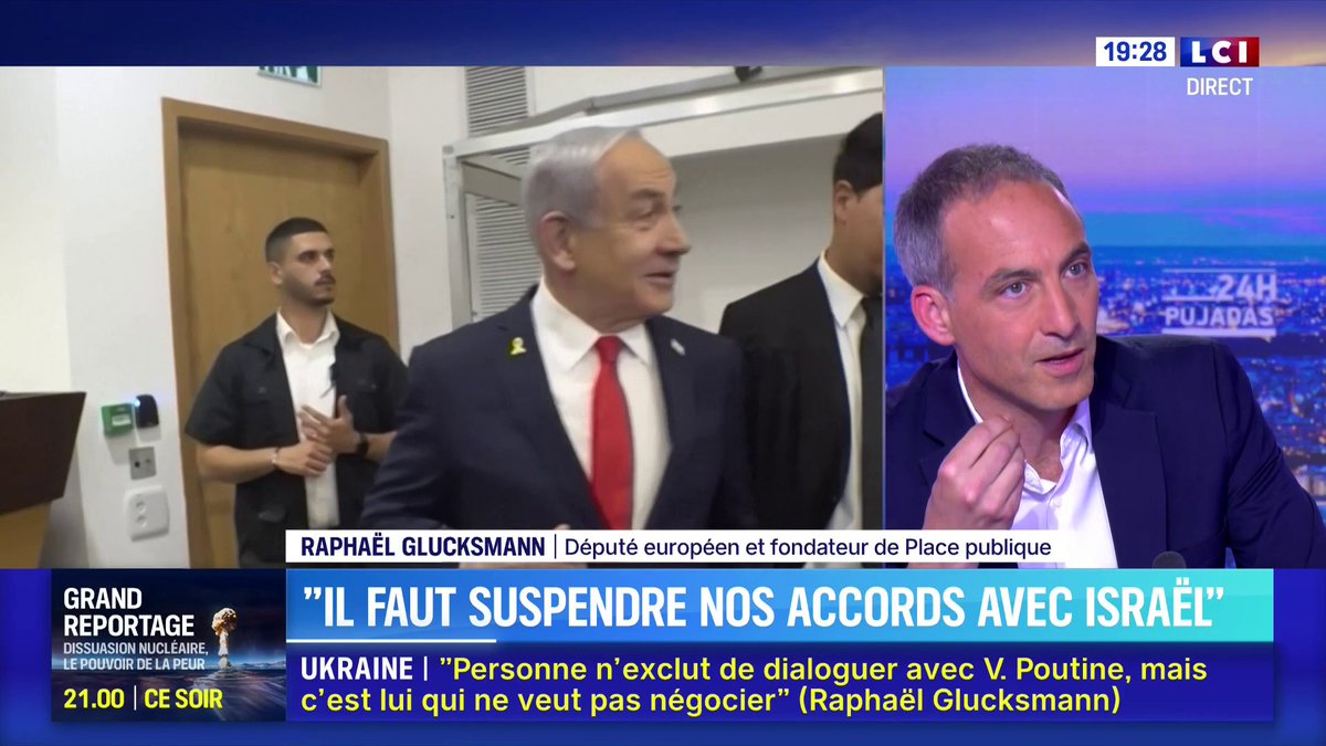 🔴 "Il faut reconnaitre l'état palestinien précisément maintenant" affirme Raphael Glucksmann ▶️ David Pujadas