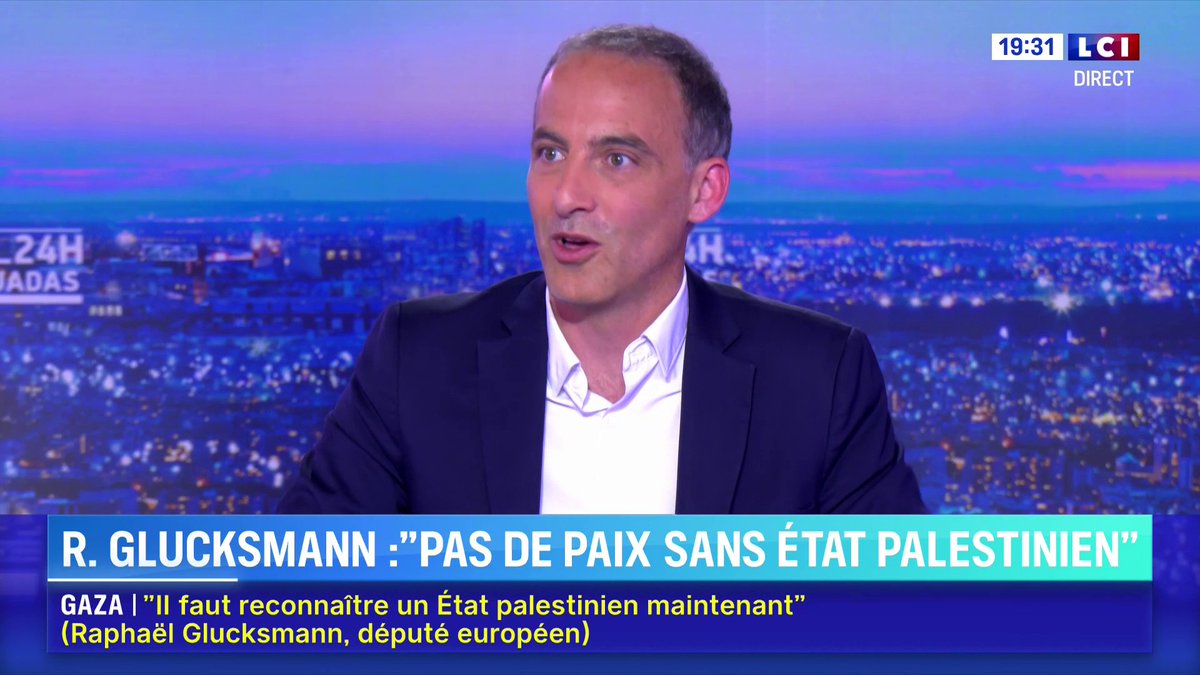 🔴 "Il n'y aura pas de paix sans reconnaissance de l'État palestinien" affirme Raphael Glucksmann ▶️ David Pujadas