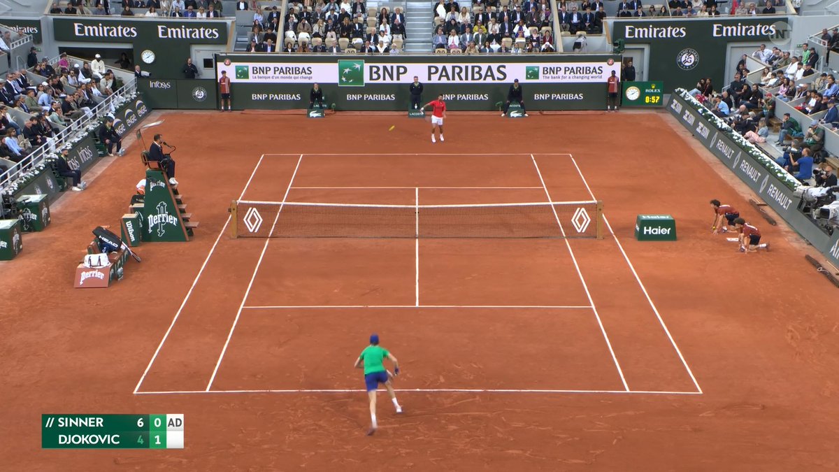 Lo que tiene que hacer Djokovic para ganar un punto a Sinner. Brutal.