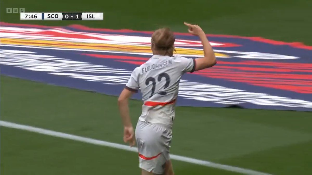 🏴 Scotland 0-1 Iceland 🇮🇸 ⚽️ It's a nightmare debut for Scotland goalkeeper Cieran Slicker, who is on the park for less than a minute after an injury to Angus Gunn. Andri Gudjohnsen - son of former Chelsea and Barcelona striker Eidur - fires Iceland in front. #BBCFootball