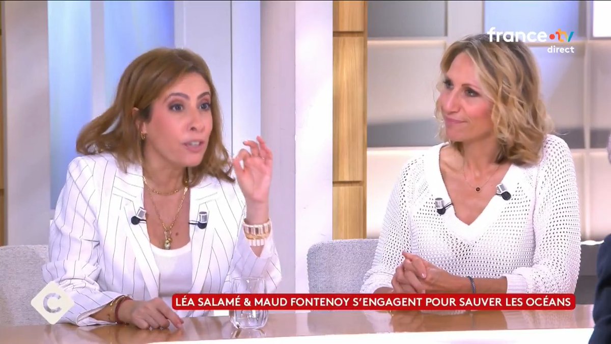 Urgence océan 🫨 « Il y a 5 millions de mégots qui sont balancés par terre chaque jour à Paris. 40 % sont filtrés par les stations d’épuration, le reste se retrouve dans les océans. » Léa Salamé et la navigatrice Maud Fontenoy dans #CàVous