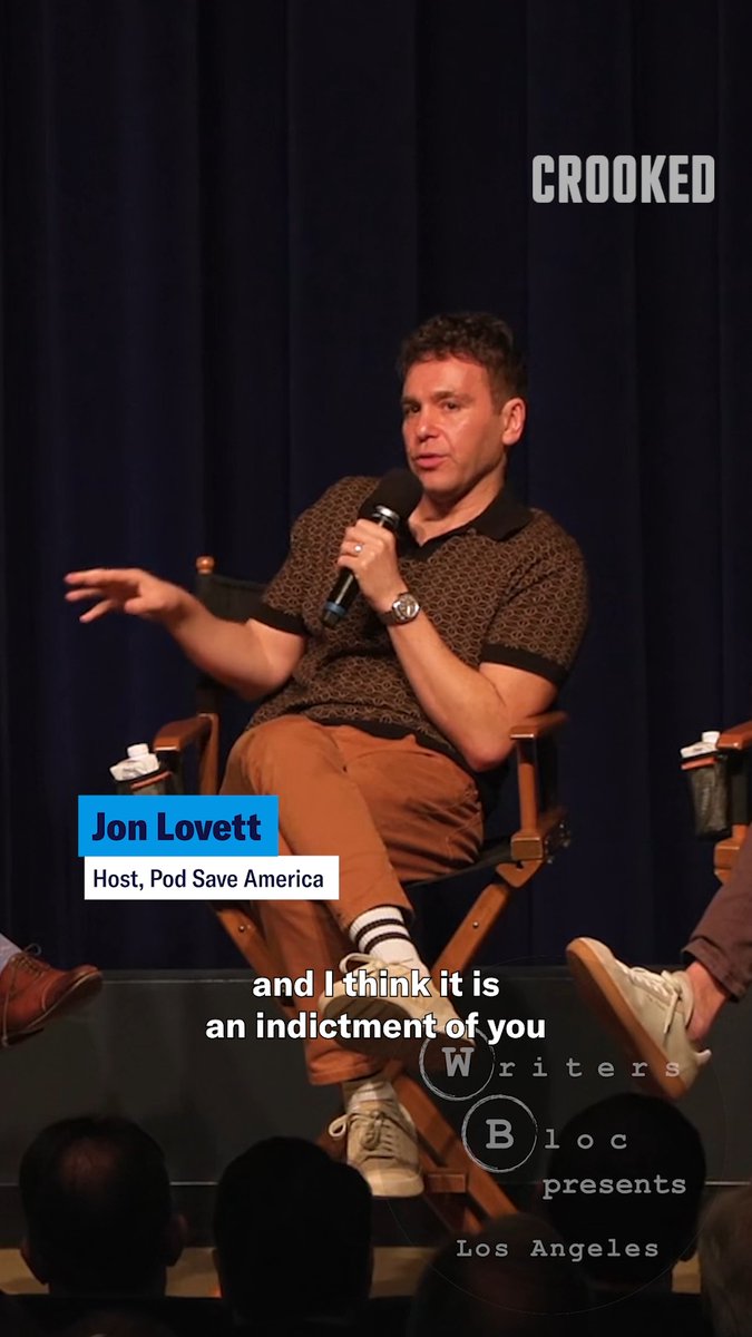 “I don't even know how it’s possible that your impression of Chuck Schumer is anti-Semitic. You’re a Jewish man.” —Jon Lovett on Jake Tapper 🦅's impressions for the “Original Sin” audiobook 🎥: Writers Bloc Presents