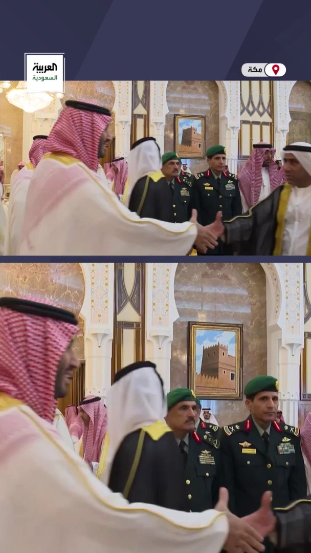 فيديو | ولي العهد الأمير #محمد_بن_سلمان يستقبل المهنئين بعيد الأضحى في قصر منى بـ #مكة #العربية_في_الحج