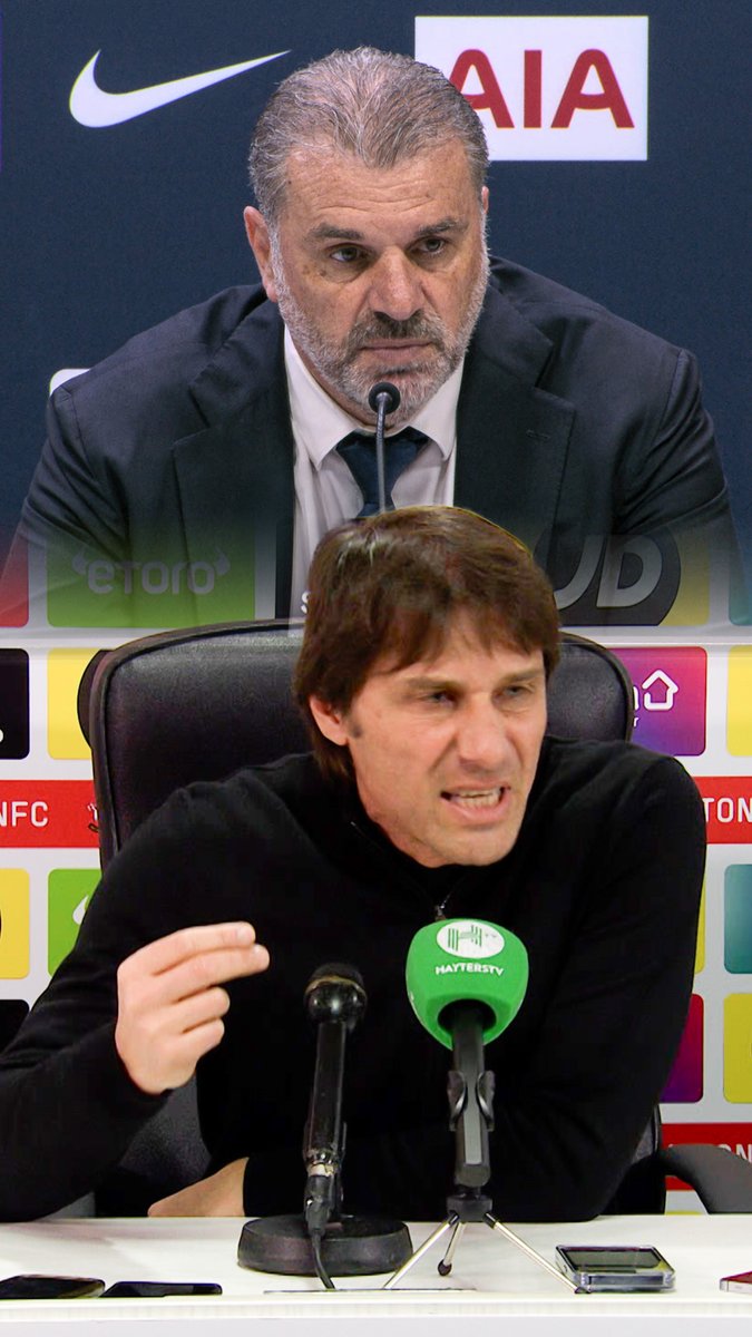 Antonio Conte 🤝 Ange Postecoglou. It's the history of the Tottenham.