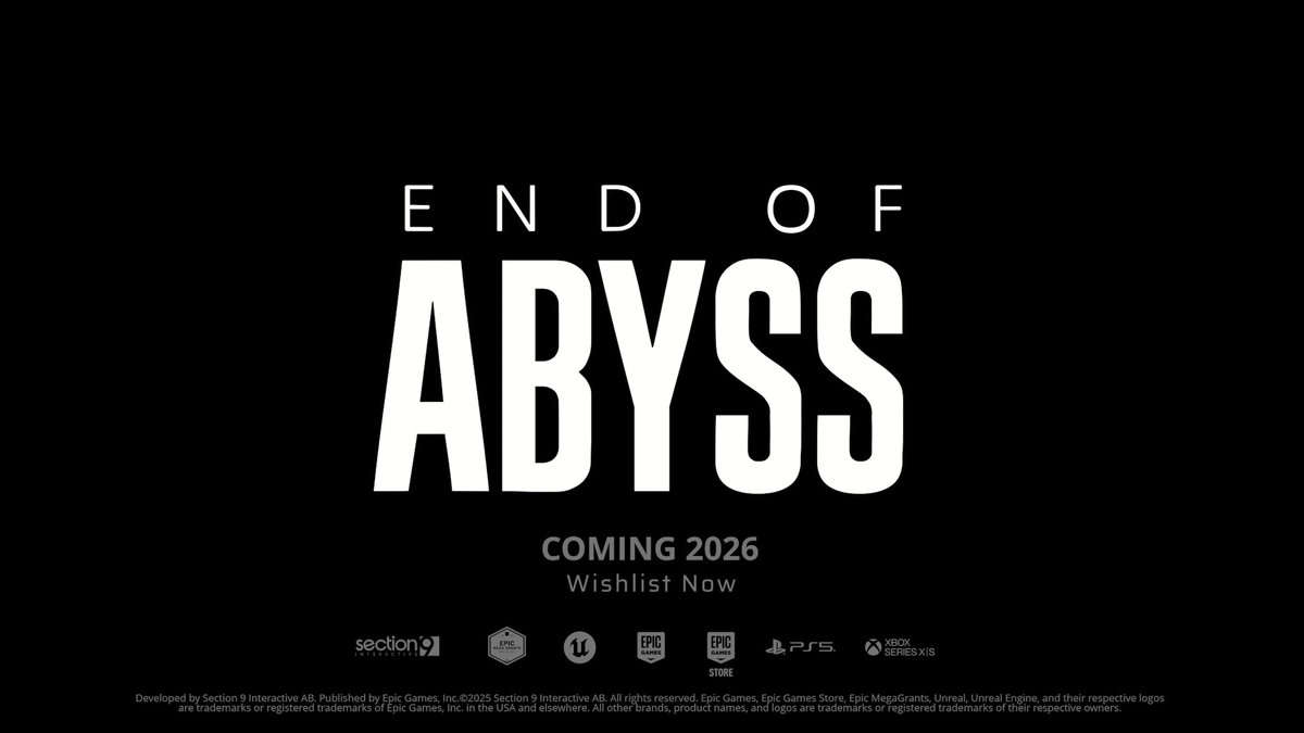 Enter an atmospheric sci-fi world and survive tense combat encounters in action-adventure End of Abyss from Section 9 Interactive 🧑‍🚀 Summon all your courage, as End of Abyss is coming to PS5, Xbox Series and PC via the Epic Game Store in 2026!