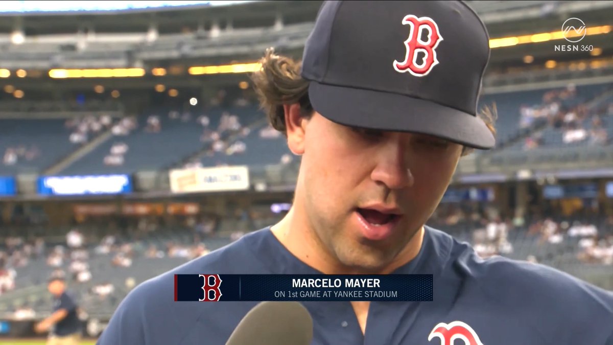 Marcelo Mayer on his first game at Yankee Stadium &amp; The Rivalry™️ "It doesn't get bigger than this, as far as rivalries come, so I'm super excited."