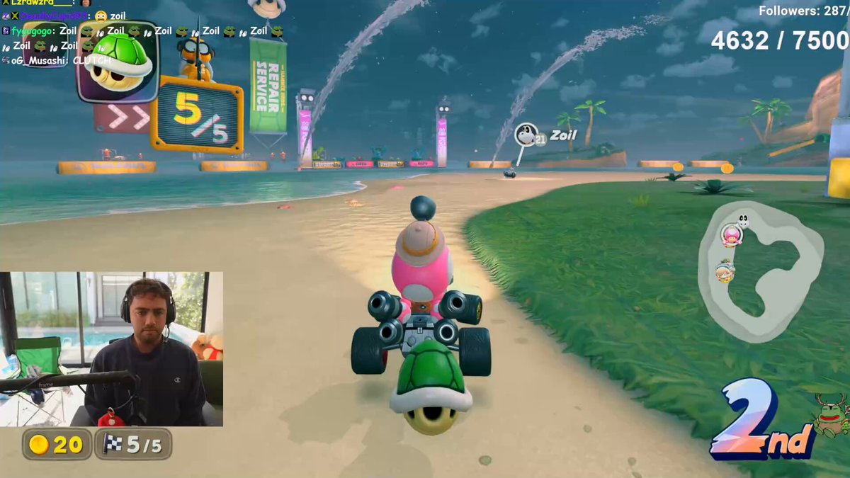 Mizkif goes along with Zoil's insane Mario Kart strategy