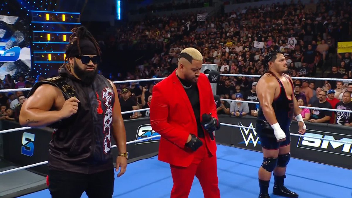 "Looks like you got yourself a little Bloodline here" Is Solo Sikoa wrong though...? 😅 #SmackDown