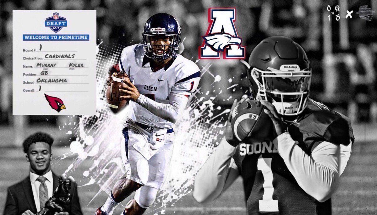 KYLER MURRAY. ONE OF THE GREATEST HIGH SCHOOL ATHLETES OF ALL-TIME. Undefeated: 43-0 3x state champion 2x Player of the Year 2x National POTY Two-Sport All-American Heisman Trophy Selection First Round #MLB Draft Pick First overall #NFL pick in 2019 🐐