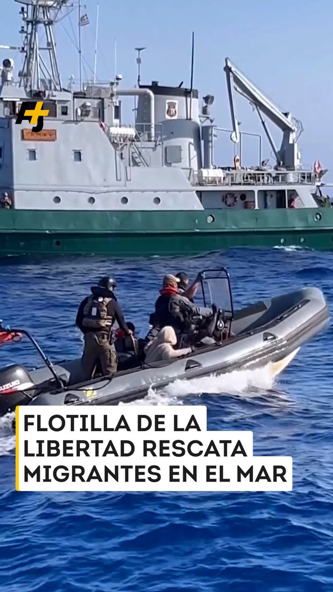 "Son la guerra, la codicia, el capitalismo y el imperialismo los que obligan a la gente a huir de sus hogares. Y es el racismo el que permite que mueran en el mar": activistas de flotilla a Gaza rescatan a migrantes en el Mediterráneo.