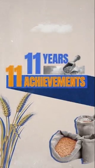 1⃣1⃣ years 1⃣1⃣ achievements🎉 🌾 Under Prime Minister Narendra Modi’s visionary leadership, farmers have been placed at the heart of national development 🚜🇮🇳 Watch the key highlights of this agricultural transformation⬇️ 💸 ₹3.7 lakh crore directly transferred under #PMKISAN 🌾18 lakh crore given to farmers for wheat and paddy procurement at #MSP 📈Highest ever record foodgrain production of 347 MMT in 2024-25 🌿 1 lakh crore for Agriculture Infrastructure Fund 🪪25 crore Soil Health Cards issued #11YearsOfKisanSamman Agriculture INDIA Ministry of Information and Broadcasting