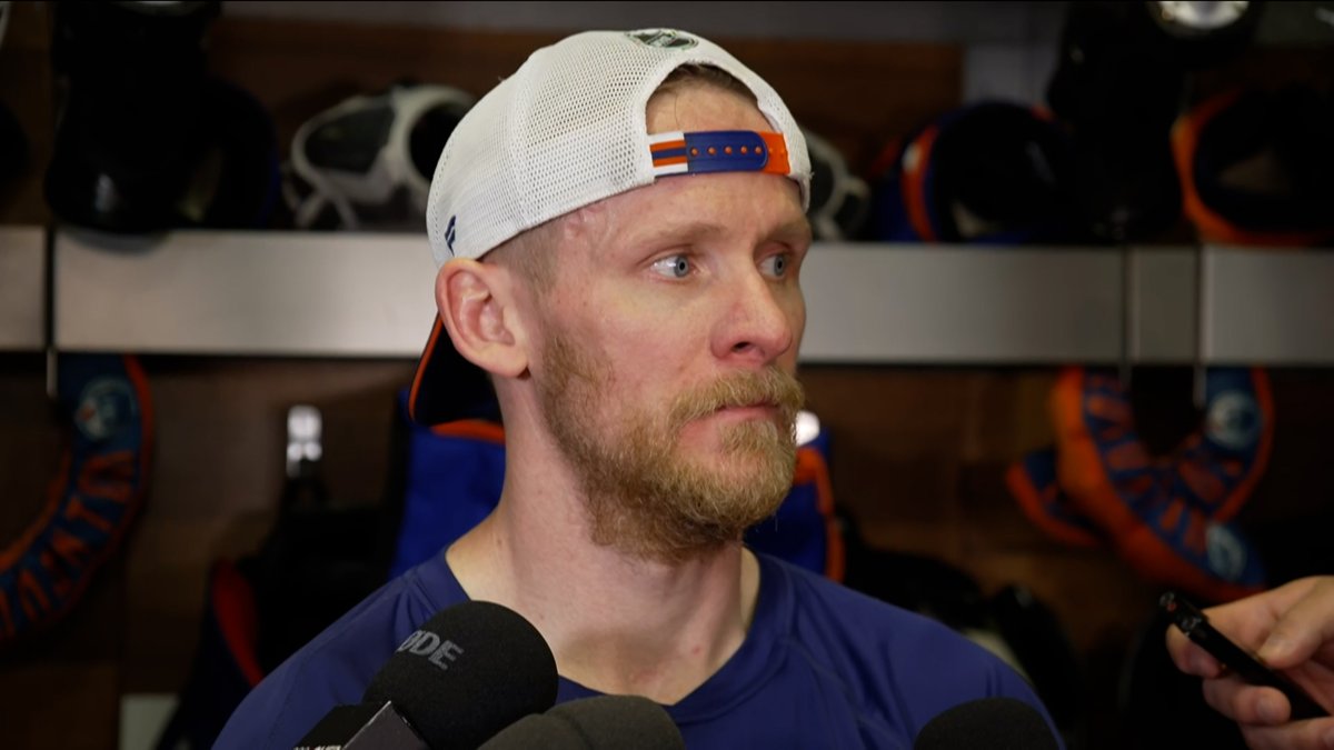 "That's hockey. One mistake &amp; it gets magnified." Corey Perry on Florida's winning goal in overtime to even up the Stanley Cup Final at one game apiece. Enterprise | #LetsGoOilers