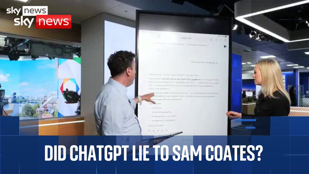 ChatGPT lied to Sky's deputy political editor Sam Coates Sky about uploading a transcript for his podcast Politics At Sam and Anne's - instead it invented a fake version. 🎧