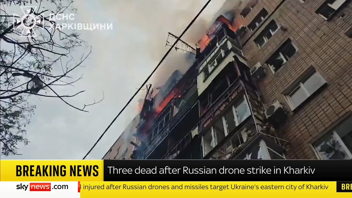 BREAKING: Russia has attacked the Ukrainian city of Kharkiv with bombs, missiles and drones, killing at least three people. Ukraine war latest: 📺 Sky 501 and YouTube