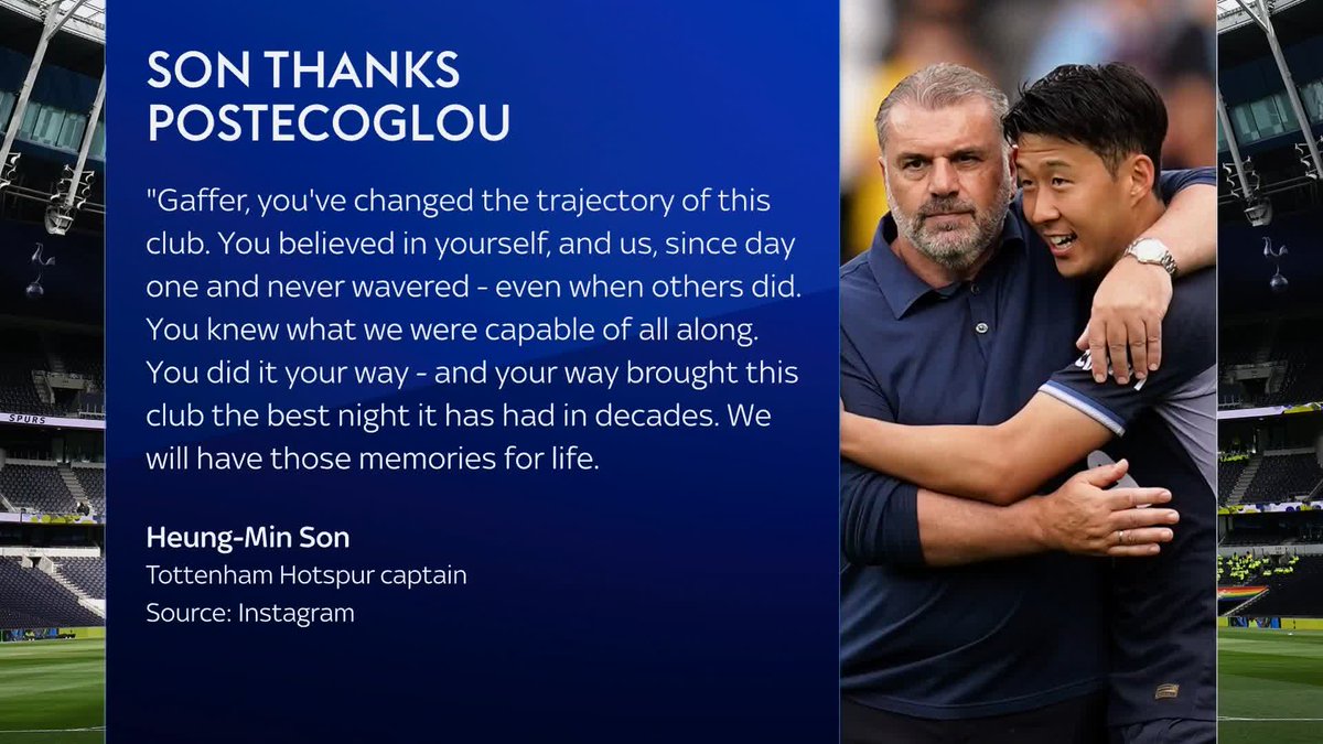 "I am a better player and a better person because of you" Heung-Min Son thanks Ange Postecoglou 🤝