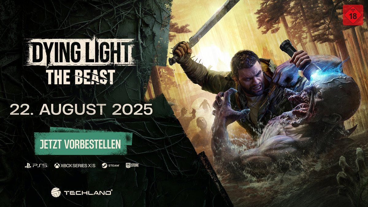 Halb Bestie. Halb Überlebender. Bestelle Dying Light: The Beast vor und entfessle am 22. August als Kyle Crane deine Kraft🔪🧟