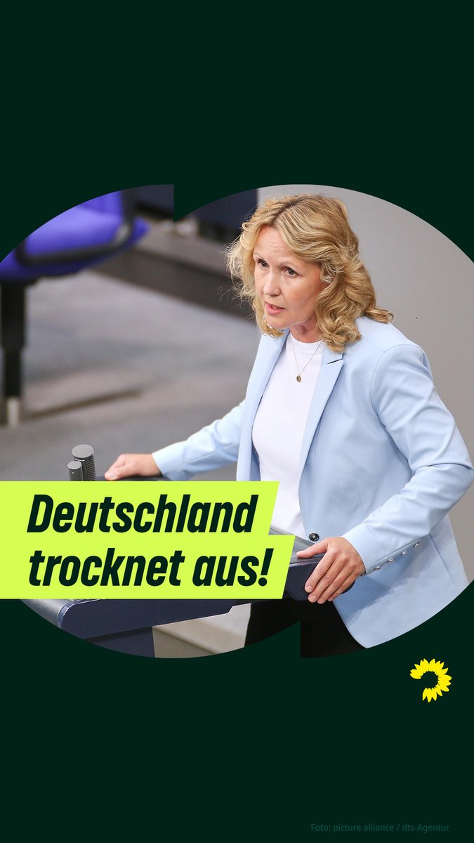 Nein, der Regen 🌧️ hilft nicht gegen die Dürre, die Deutschland seit Jahren plagt ⌛ Die Bundesregierung muss das Problem endlich ernst nehmen und auf die Agenda setzen, fordert Steffi Lemke im Deutschen Bundestag.