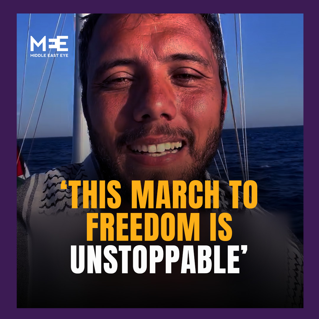 “The time is now to create the biggest global uprising humanity has ever seen.” Activist Thiago Avila sent a message from The Freedom Flotilla, as the Madleen approaches closer to Gaza.