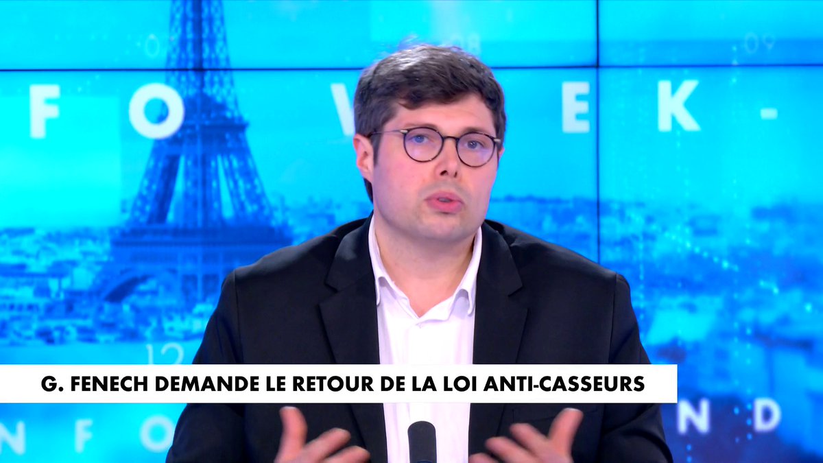 Kévin Bossuet, professeur d'histoire en banlieue, réagit à un retour de la loi anti-casseurs : «Les Français veulent de la fermeté», dans #180minutesinfoWE