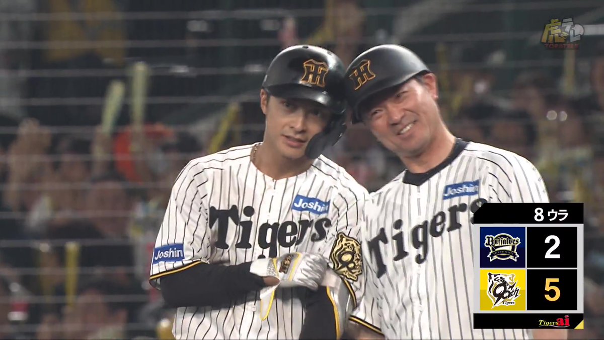 8回裏、熊谷選手がレフトタイムリーヒット！今季初打点！#鼓動を鳴らせ_虎道を進め