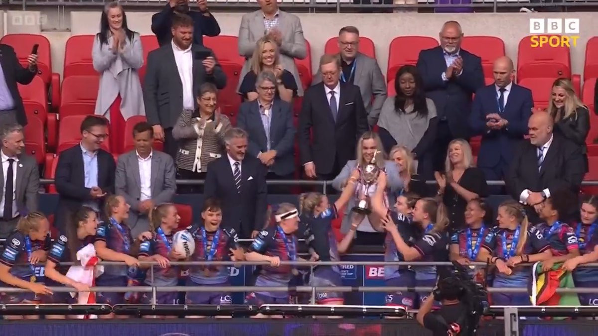 Wembley winners for the first time 👏 Wigan Warriors lift their first Women's Challenge Cup at Wembley 🏆 #BBCRL