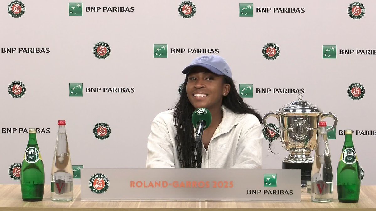 Coco on her French level, and wanting to definitely have a speech in French next time 🇫🇷 #RolandGarros