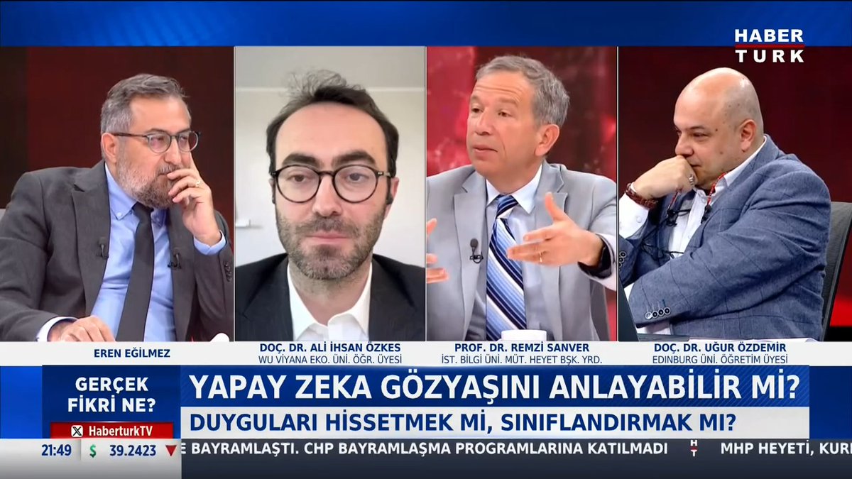 TBMM Başkanı Kurtulmuş: Yapay zeka gözyaşının değerini bilir mi? "İnsansızlaştırma sürecinin bir aracı olarak yapay zekanın kullanılmasına müsaade etmemeliyiz." Yapay zeka duyguların değerini kavrayabilir mi? Prof. Dr. M. Remzi Sanver #GerçekFikriNe'de anlattı.