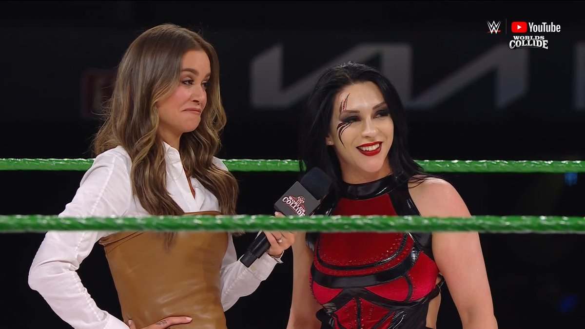 WHAT A MATCH! Stephanie Vaquer is confident that tonight she will be Ms.#MITB 😤💪 #WorldsCollide