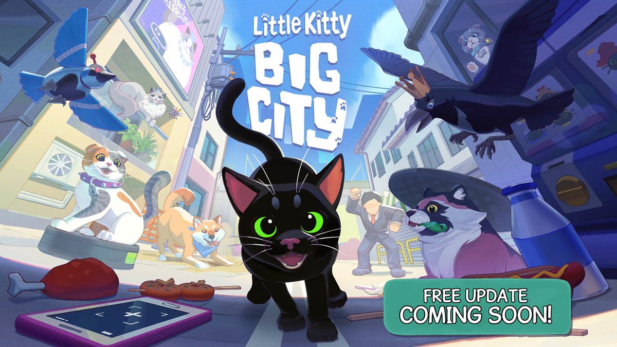 Take pictures of your adorable kitty while they strut their stuff in the big city (and lots more) with this free update to Little Kitty, Big City, coming soon. #IGNSummerOfGaming