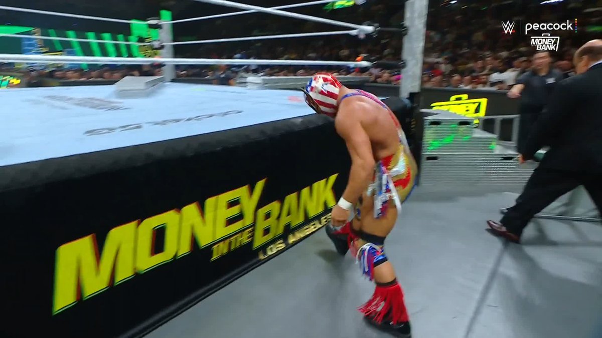 Here comes the The Dragon ladder! #MITB