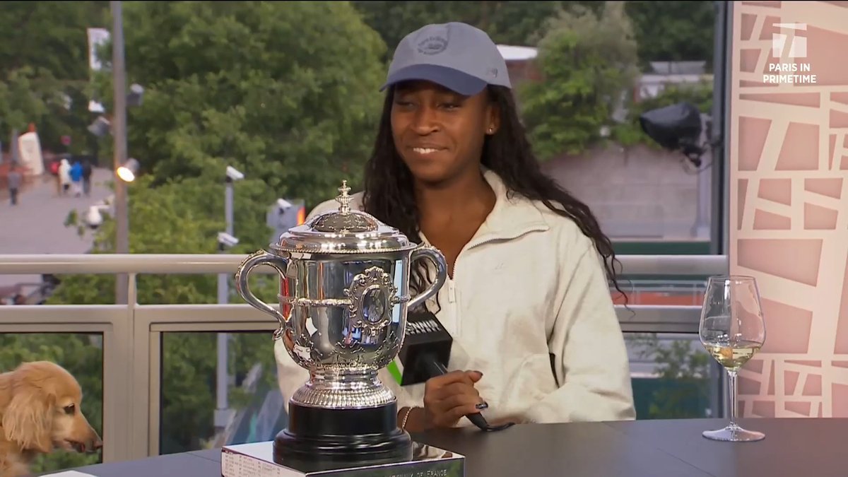 Toast to the champ! 🥂 Coco Gauff joins the desk after her Roland Garros triumph 😁