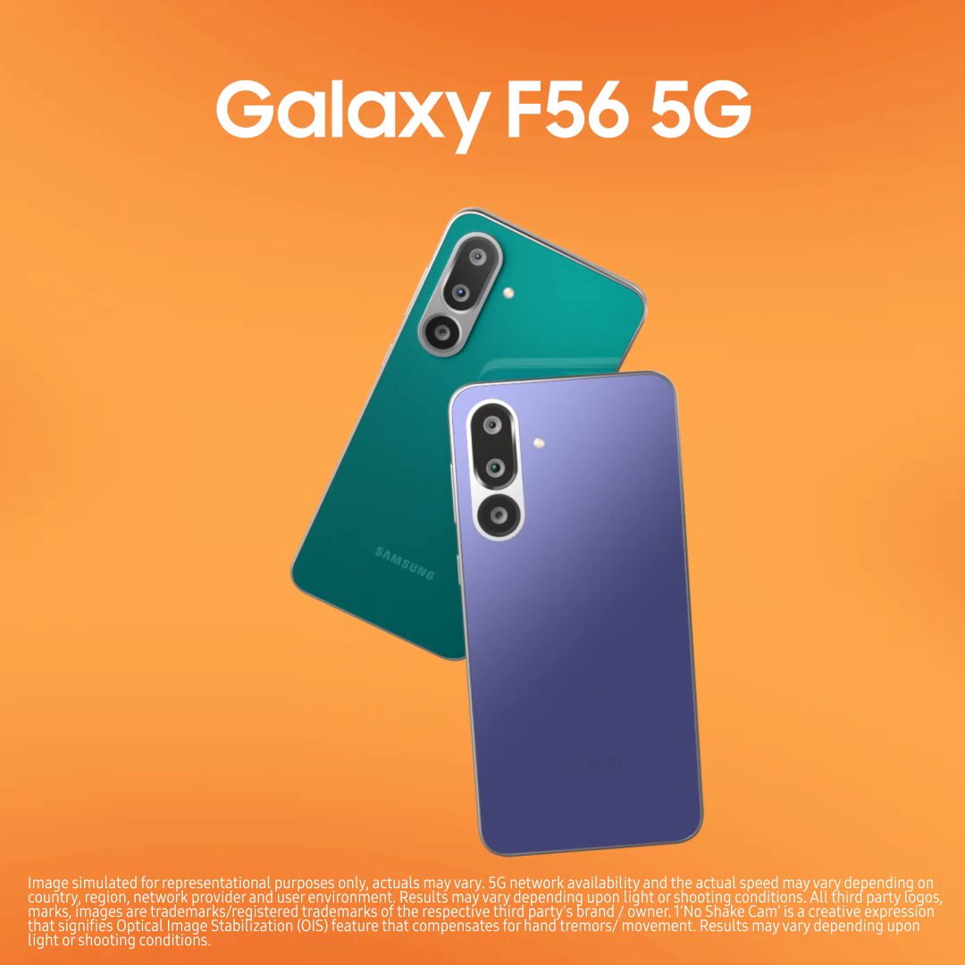 Now no more hunting for the perfect light with the #GalaxyF56 5G’s advanced camera. It adjusts the light, captures your vibe, and lets you take the most stunning selfies. Tell us in the comments below which feature of the GalaxyF56 5G we are talking about, along with a ❤️ emoji! #SlimmestGalaxyF #LoveForGalaxyF56 #Samsung