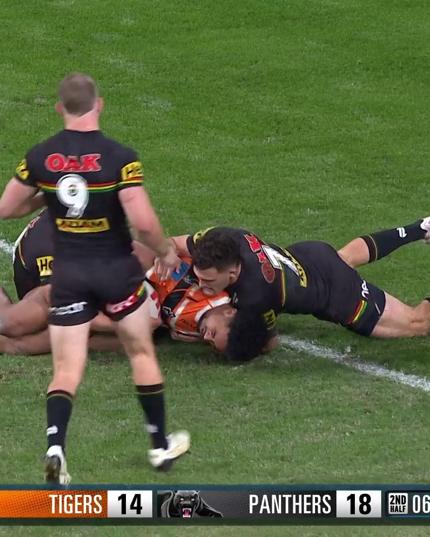THE TRY SAVER! 🤯 #NRLTigersPanthers