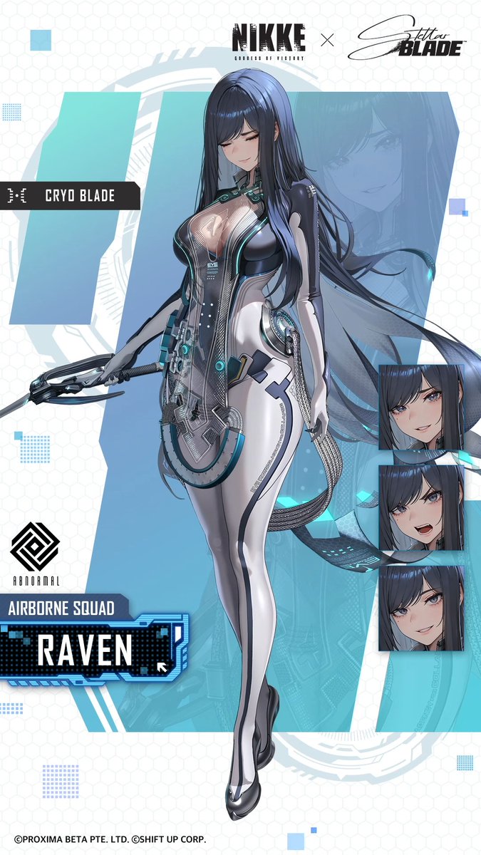 【NIKKE PROFILE - Raven】 ✅ Manufacturer: Abnormal ✅ Affiliation: Airborne Squad ✅ Weapon: RL: Cryo Blade A member of the 2nd Airborne Squad. She left behind messages for later squads through a legacy. HD Ver 🔗: #NIKKE #NIKKExStellarBlade #NIKKECollab #Raven