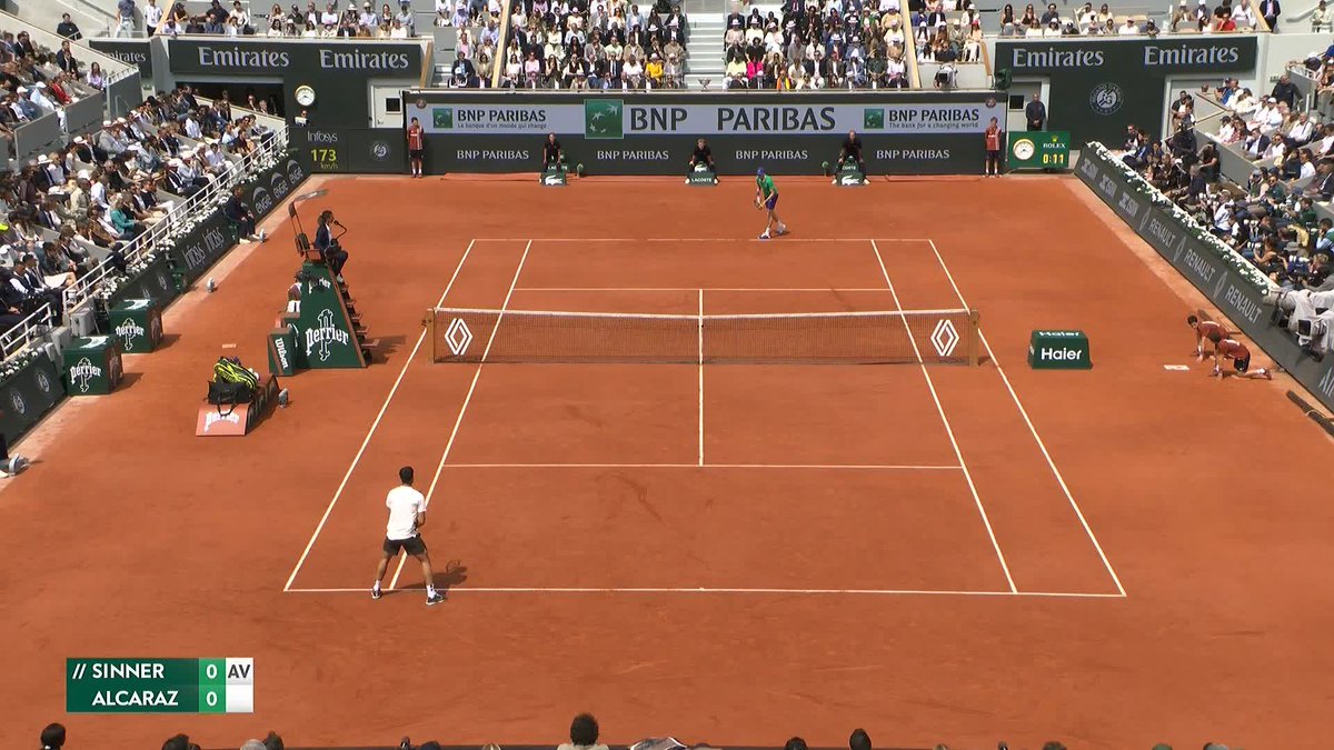 12 minutes to get a first game on the board, we're in for a good one 🍿 #RolandGarros