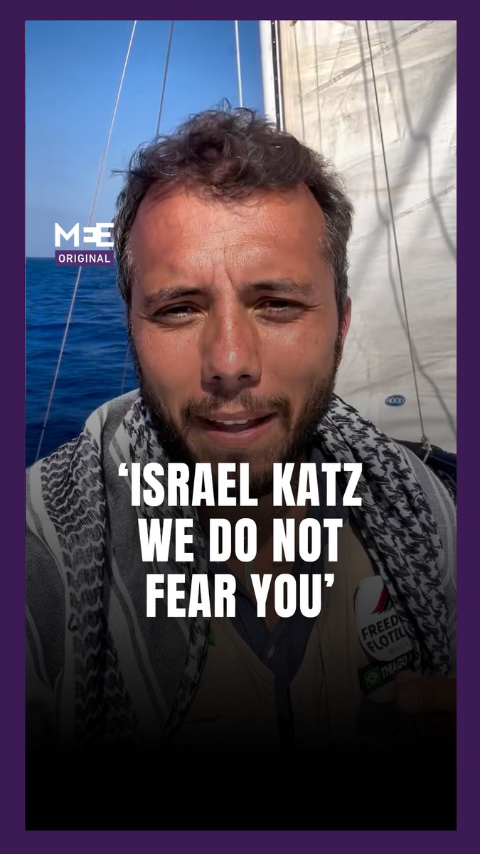 ‘We do not ask an oppressive regime for permission to try stop their violations’ Thiago Ávila, a member of the steering committee on the Madleen Gaza Freedom Flotilla, says that by threatening to intercept their boat reaching Gaza, Israel is planning to commit a war crime.