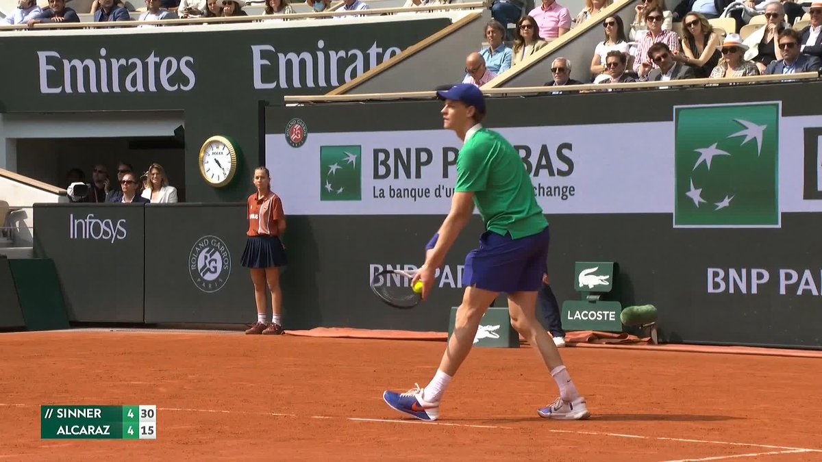 It’s been nice to watch Sinner going to the net vs. Alcaraz much more today.