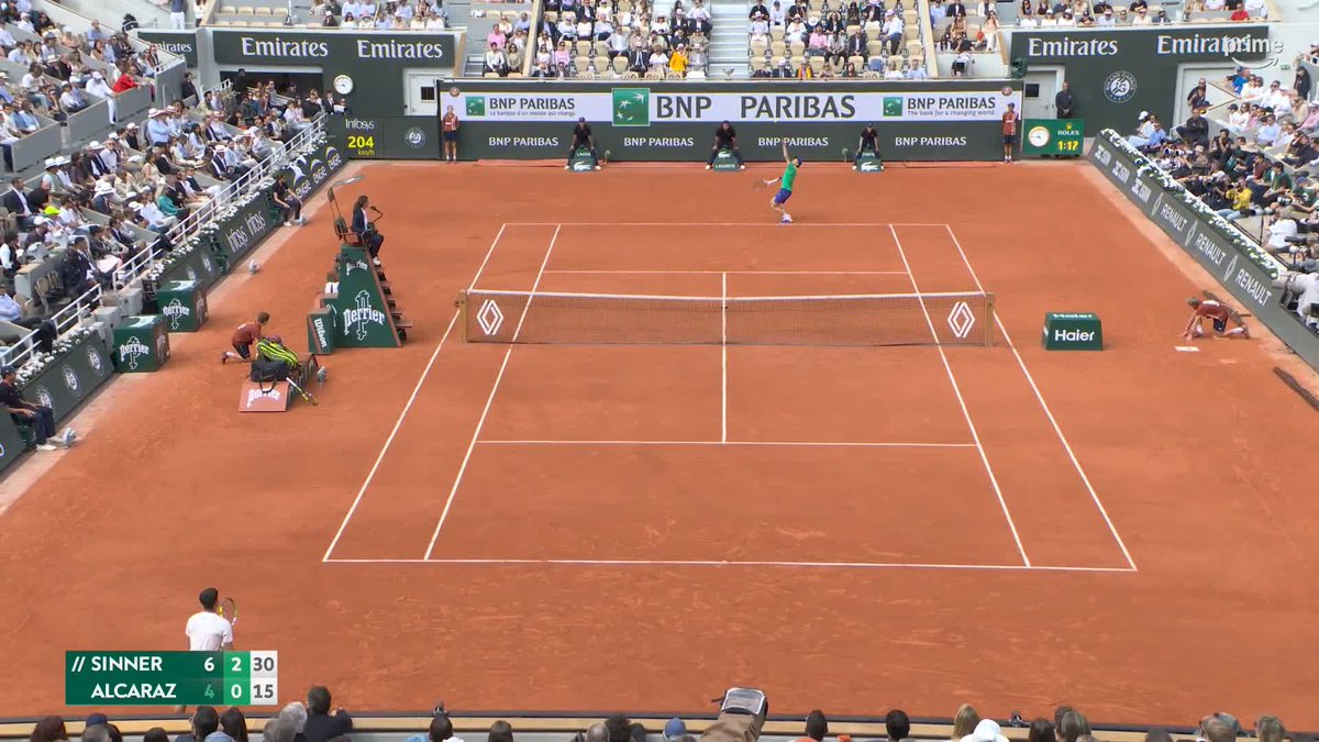 Jannik Sinner est en train de DÉGOÛTER Carlos Alcaraz dans cette finale. 😳 #RolandGarros