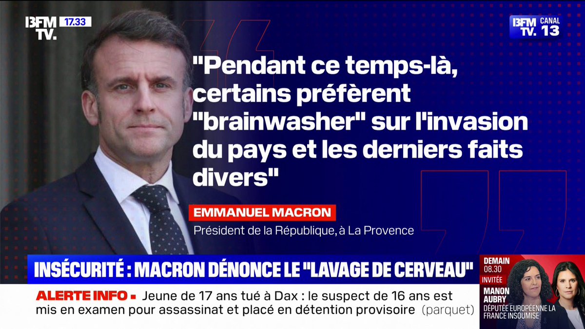 Insécurité: Marine Le Pen dénonce "l'aveuglement" d'Emmanuel Macron sur X