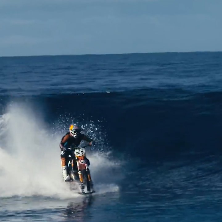 This dirt biker went surfing by customizing his bike for water.