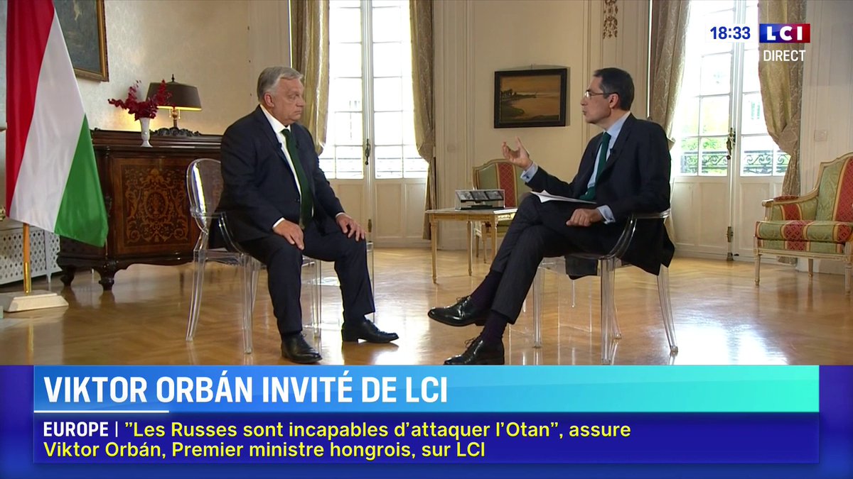 🗣️ "Les sanctions" contre Moscou "détruisent la Hongrie, ça détruit également toute l'Europe, mais ça c'est le souci des Européens" explique Orbán Viktor ▶️ Darius Rochebin