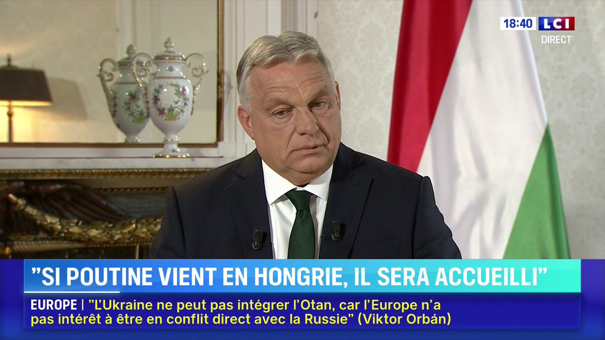 🗣️ "Si Poutine veut venir en Hongrie, il sera accueilli avec tout ce qu'il faut" dit Orbán Viktor ▶️ Darius Rochebin