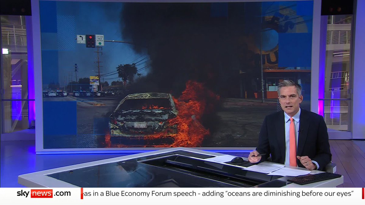 "He's hoping for chaos so he can justify more crackdowns, more fear, more control." California Governor Gavin Newsom has criticised Donald Trump for deploying the National Guard to LA amid protests over immigration raids. Latest: 📺 Sky 501 and YouTube