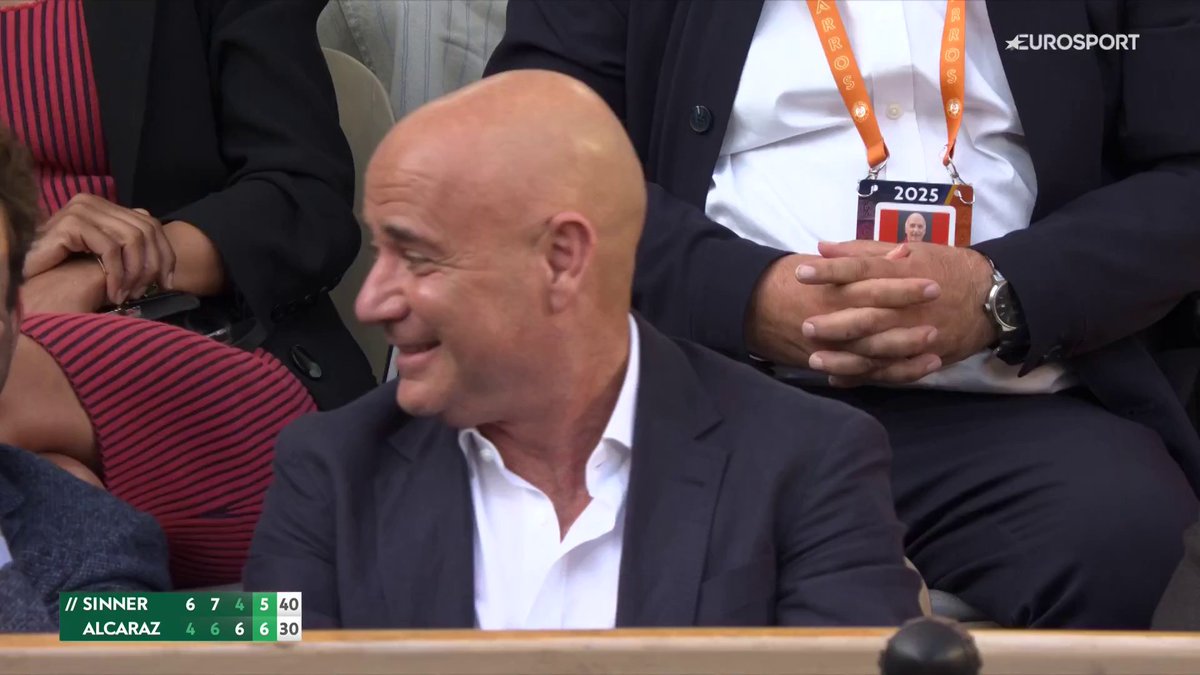 😳 La reacción de Andre Agassi lo dice 𝒕𝒐𝒅𝒐 #RolandGarros
