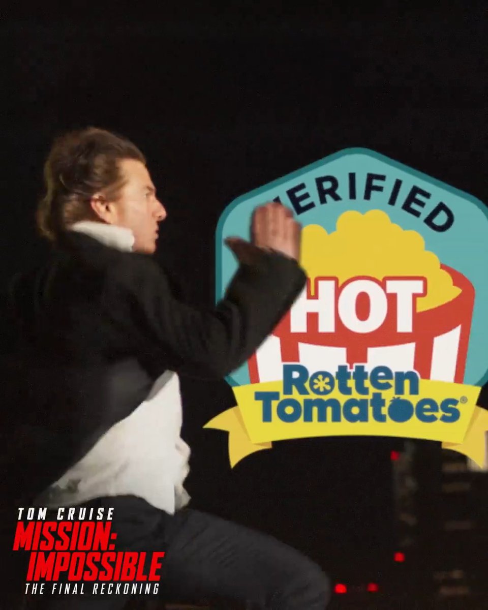 Run to see the mission that Rotten Tomatoes audiences say is Verified HOT! Get your tickets for #MissionImpossible – The Final Reckoning. Now playing only in theatres and IMAX.